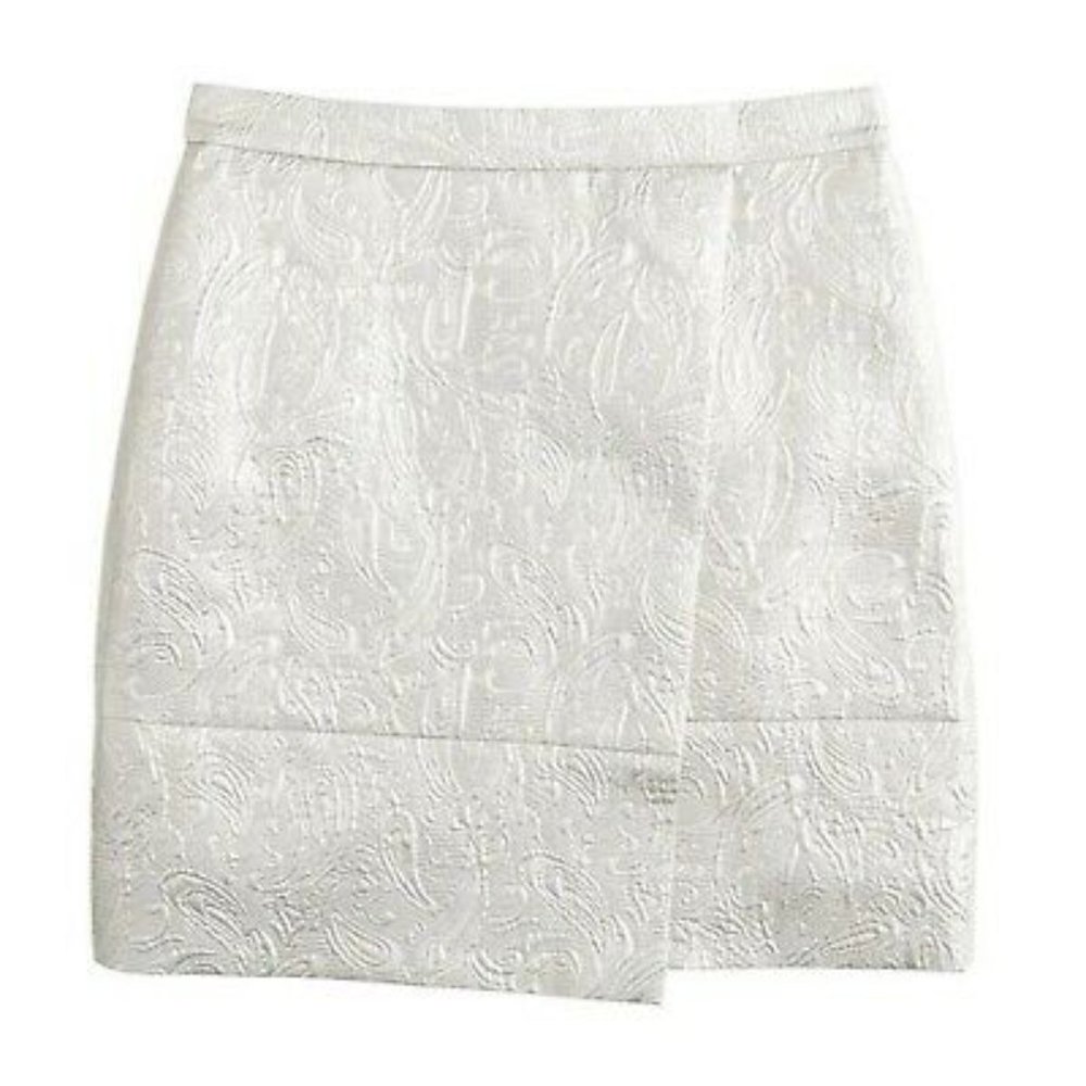 J. Crew Metallic Origami Jacquard Skirt